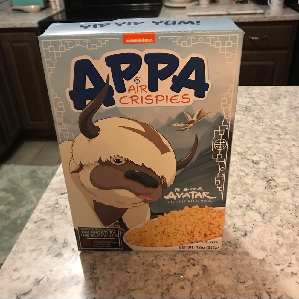 Avatar appa air crispies collectible cereal box